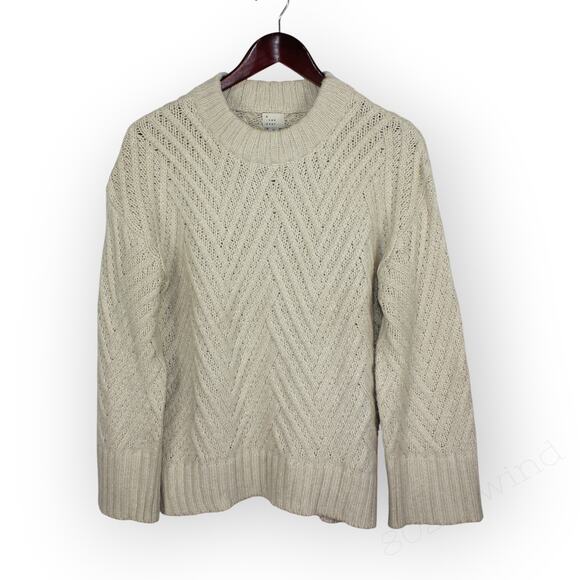 Medium ANewDay Sweater Chevron Knit BellSleeve Soft Fisherman - Picture 6 of 10